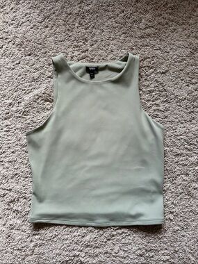 Express Body Contour Sage Green Sleeveless Tank Top